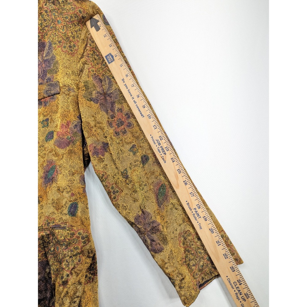 Michael & Company Vintage Gold Floral Metallic Brocade Blazer Jacket XL Tapestry - Picture 8 of 11